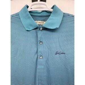 Donald Ross SEA ISLAND RESORT XL Striped Polo Shirt Short Sleeve‎ Golf Blue